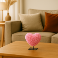 Herz DELUXE auf Ständer 15 cm – Hellrosa Schaum – in luxuriöser Geschenkverpackung 15 cm – Bild 2