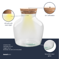 Terrariumflasche mit Licht - Little Joe - Ø 20 cm ↑ 22 cm – Bild 3