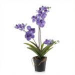 Orchidee Vanda kunstplant 60 cm - Paars - In pot - Artificial plant