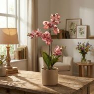 Orchidee Vanda kunstplant 60 cm - Oudroze - In pot - Artificial plant – Bild 5